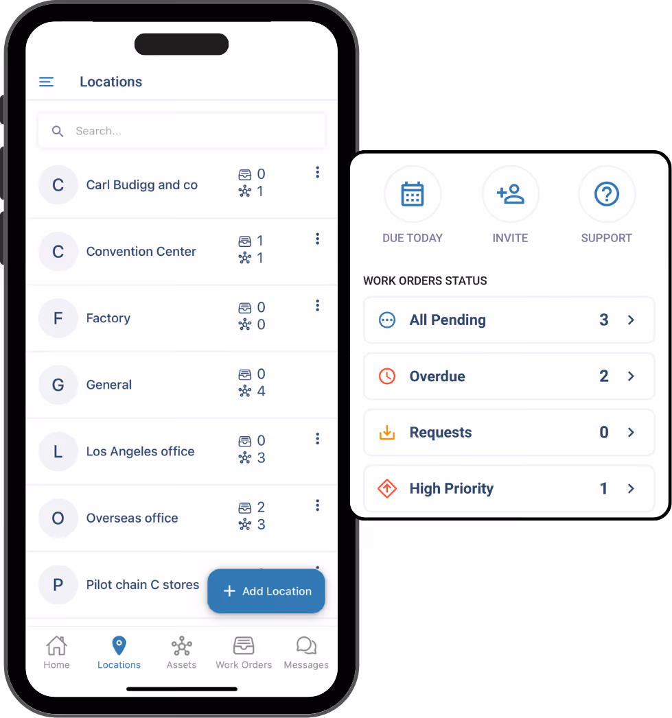 Locations page and home page 