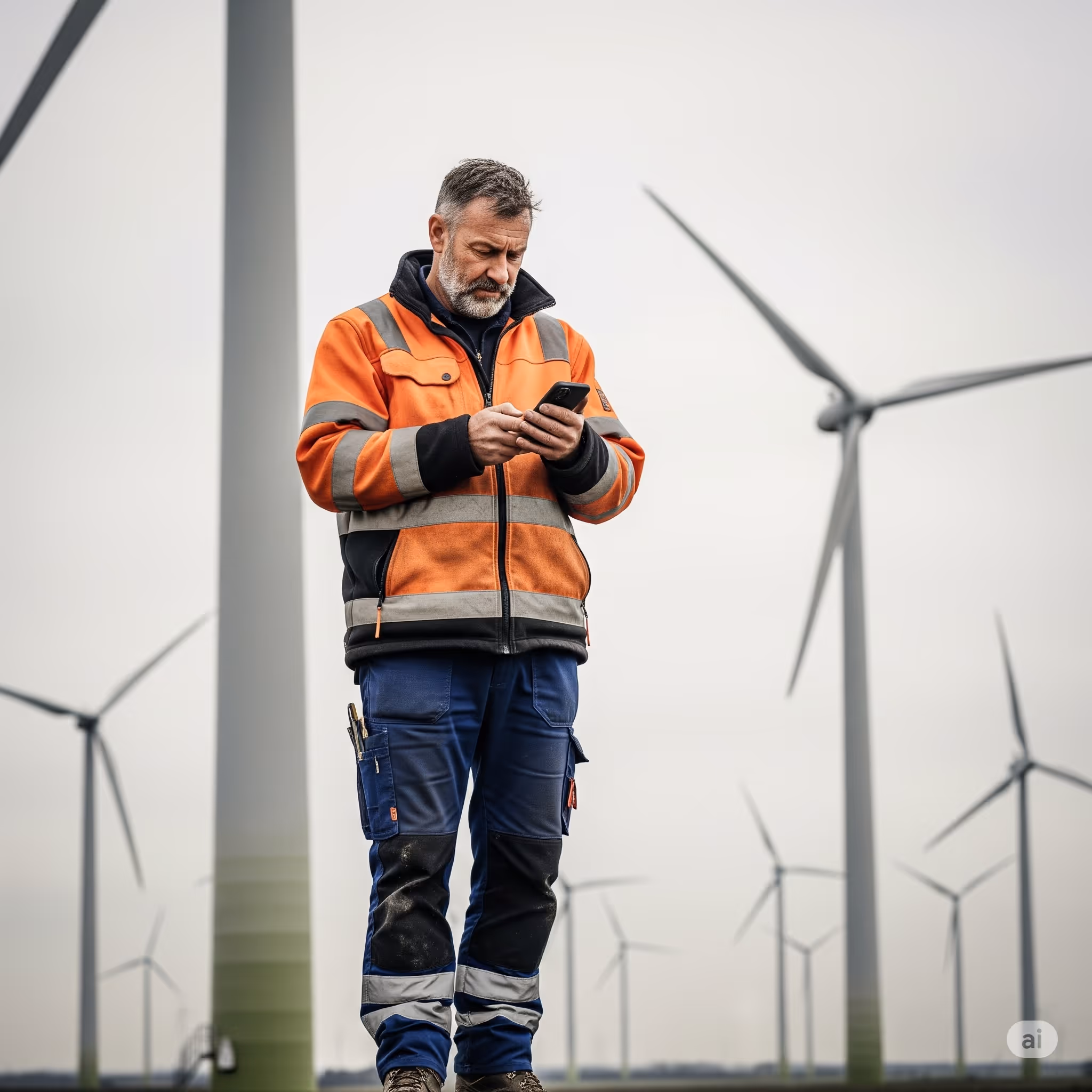 CMMS maintenance worker at windmill