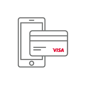 Phone with Visa card symbol