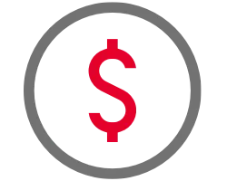 Money inside circle symbol