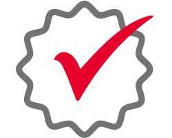 Check mark certification symbol