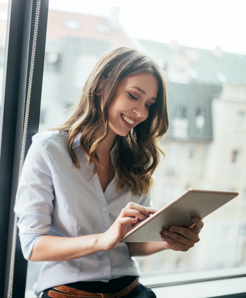 Business owner using an iPad