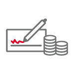 Check and coins icon