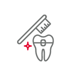 Tooth and toothbrush icon