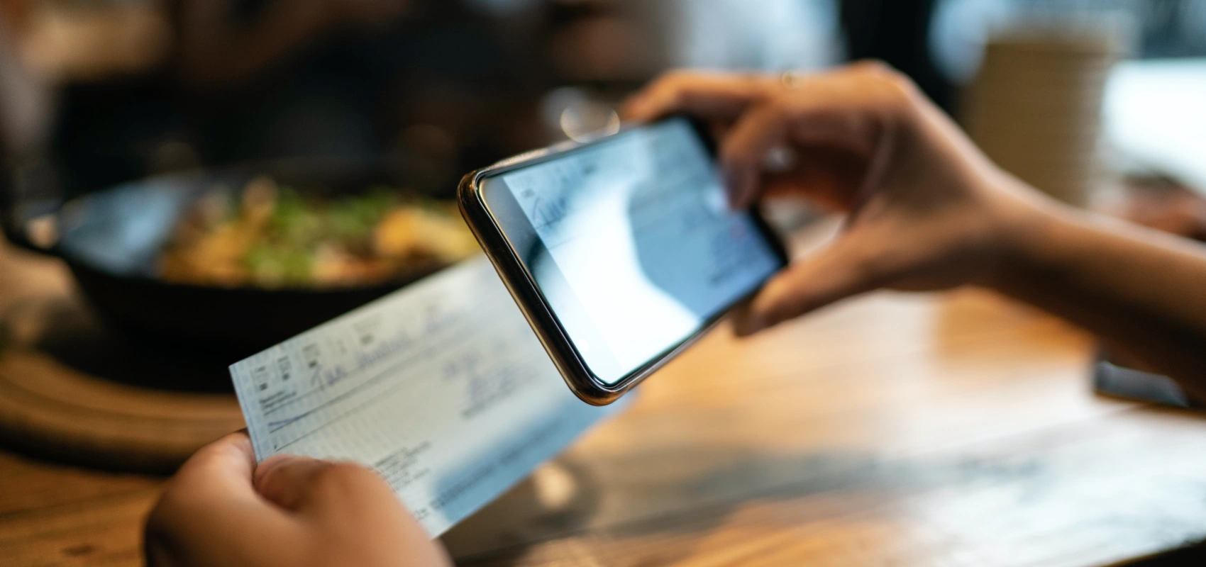 Phone scanning a check