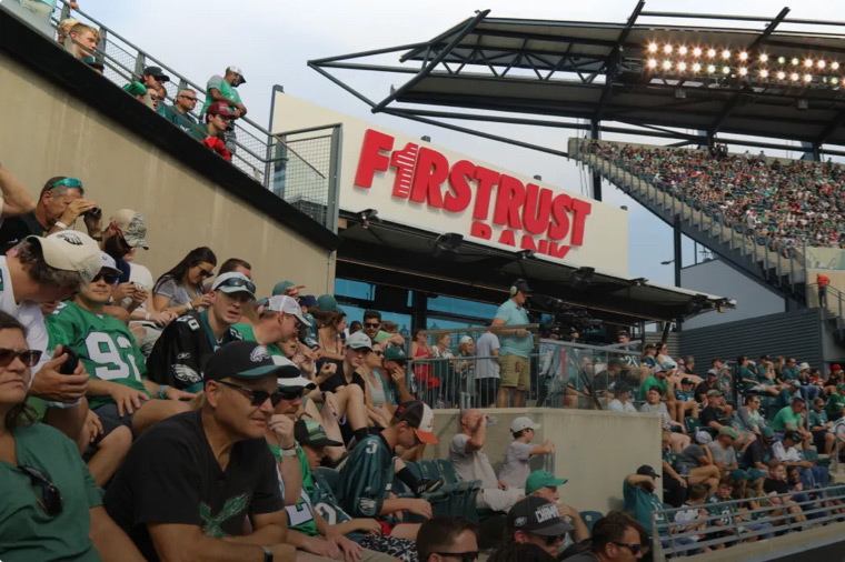 Firstrust Bank sign in the Philadelphia Eagles stadium
