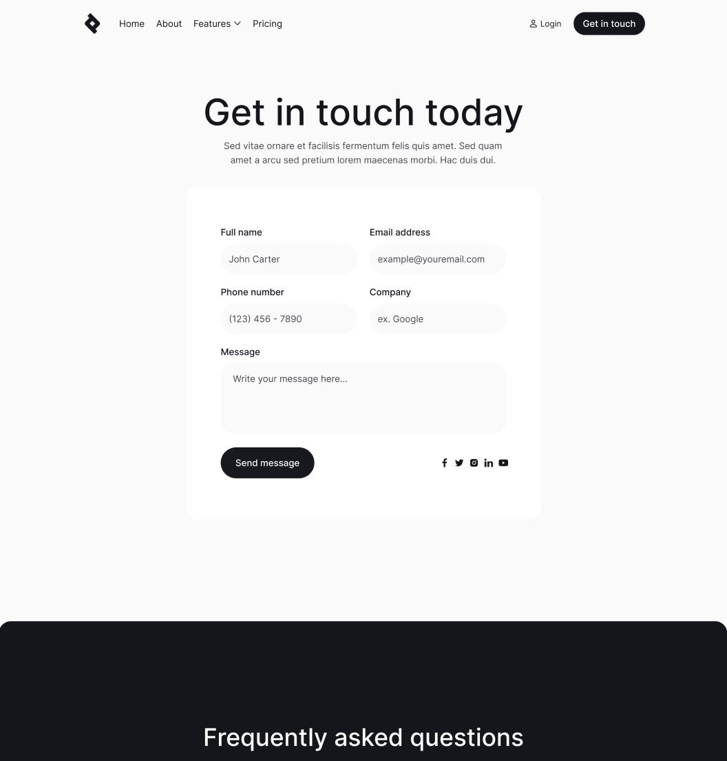 Bnkify X - Contact V2 Page - Bank And Fintech Webflow Template