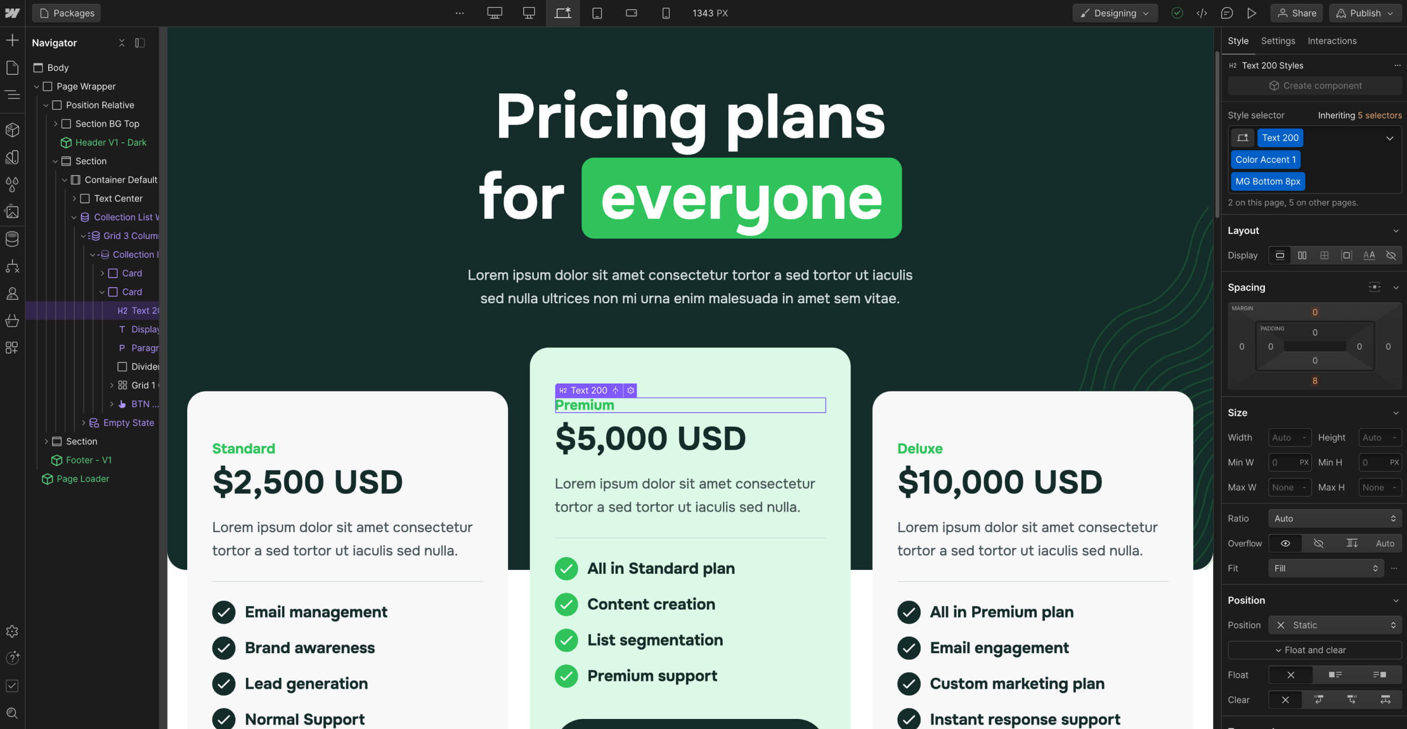 eCommerce Content - Emailstudio X Webflow Template