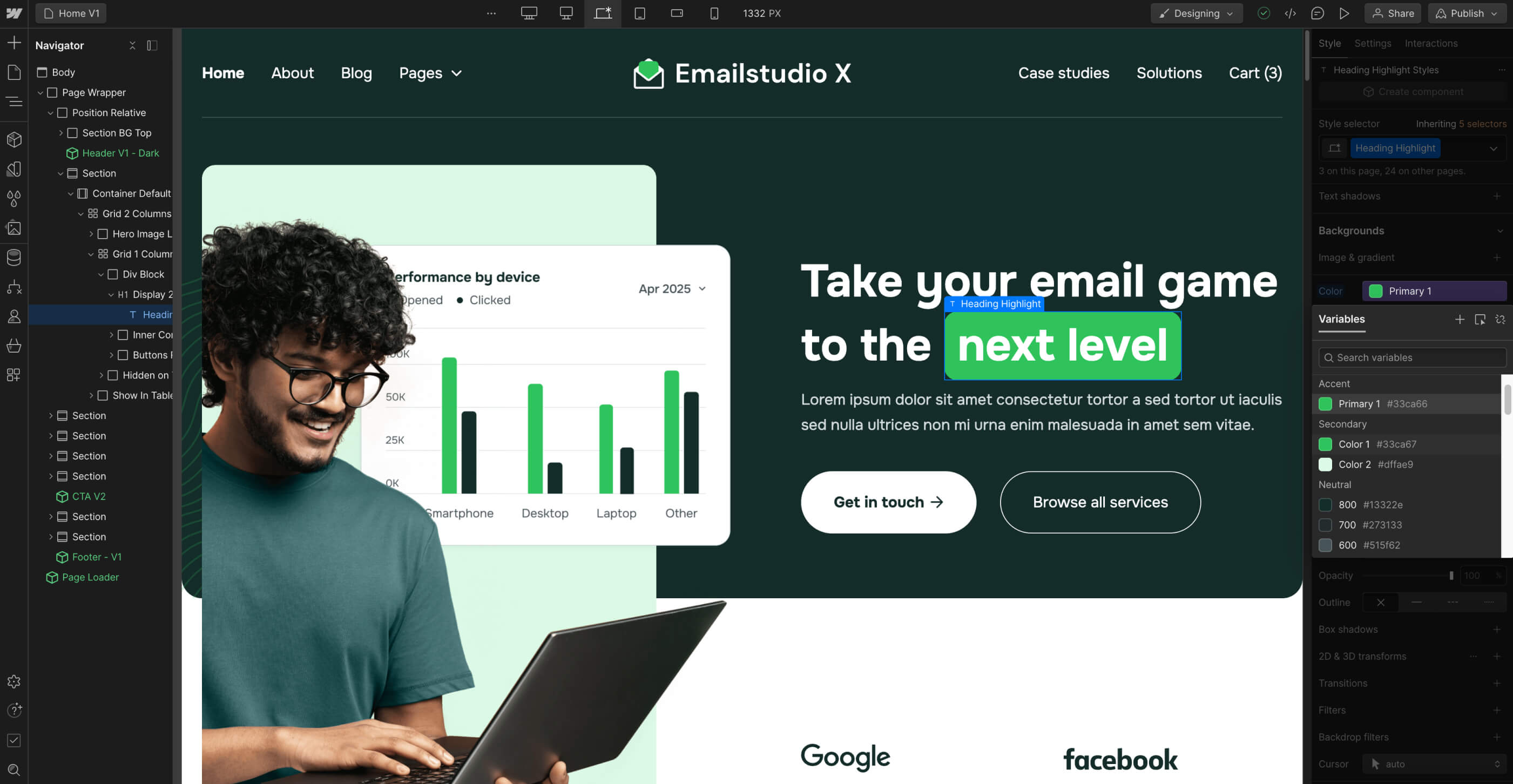 Color - Emailstudio X Webflow Template
