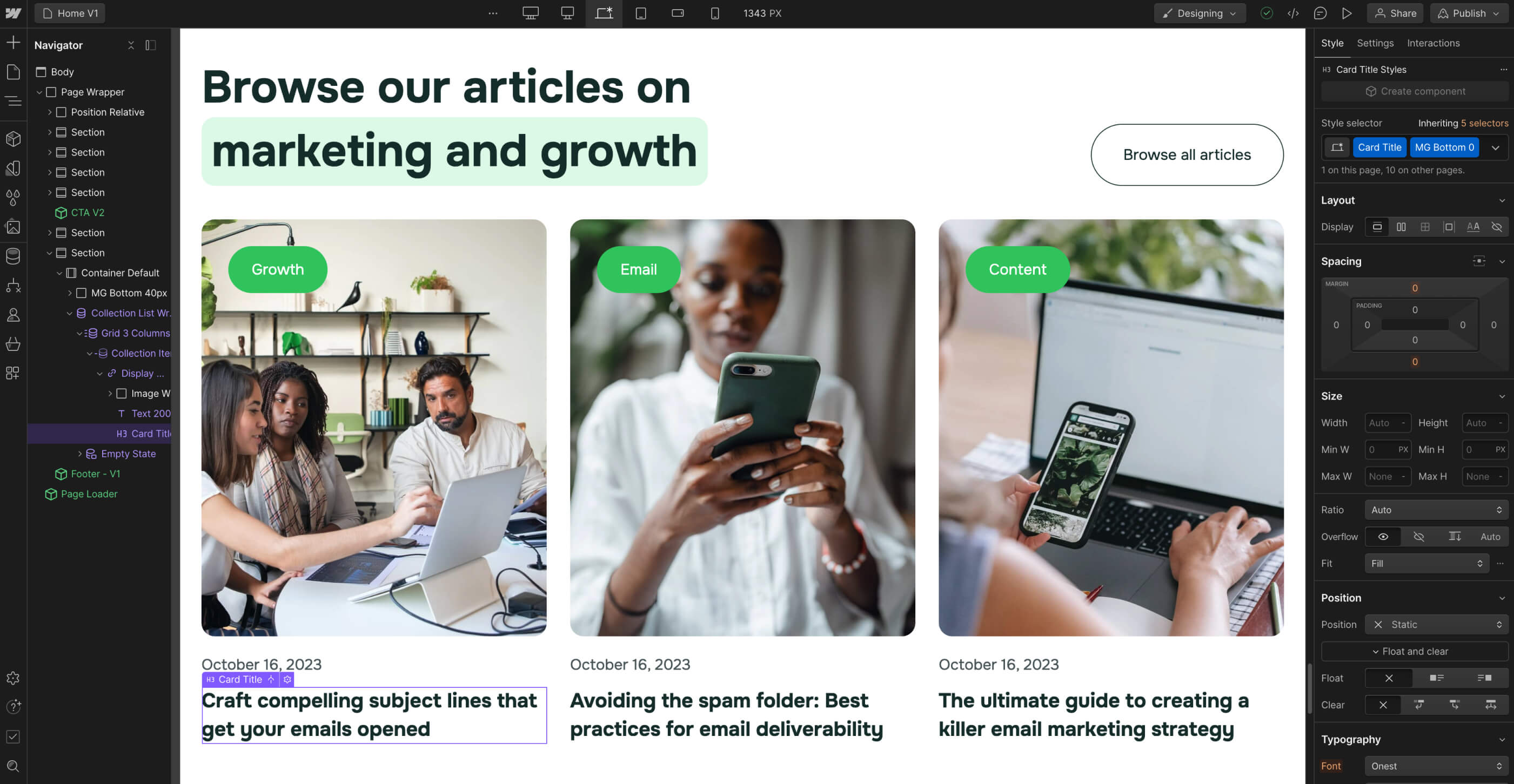 CMS Content - Emailstudio X Webflow Template
