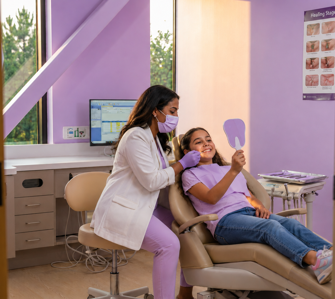 Young patient receiving gentle dental care at Tiny Dental Company in The Woodlands, TX.