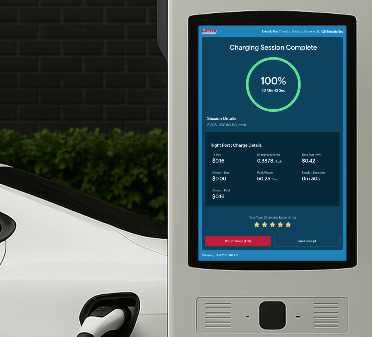 Electric Era charging point charging an EV
