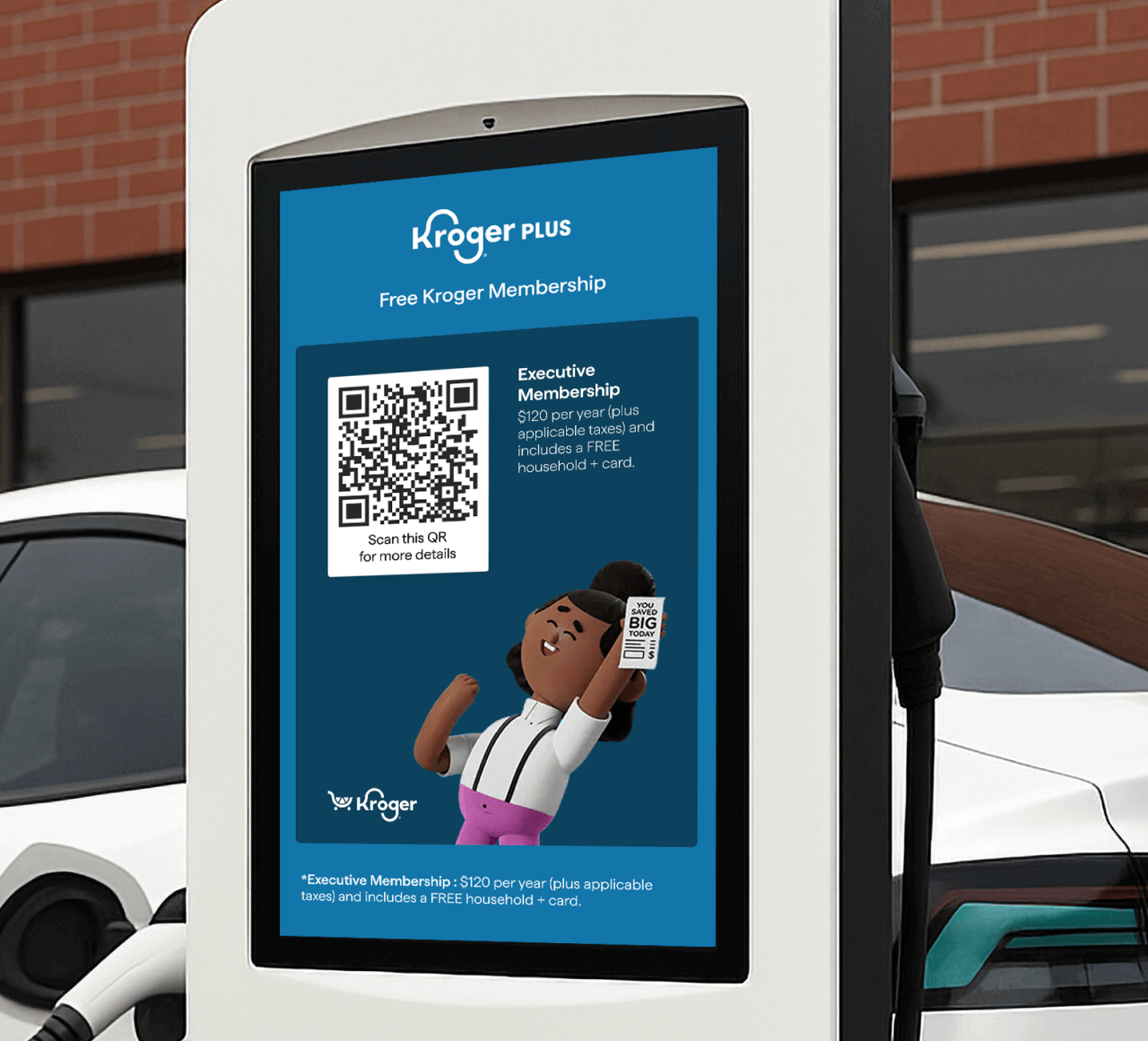 A QR code is shown on a Electric Era charging point for payment