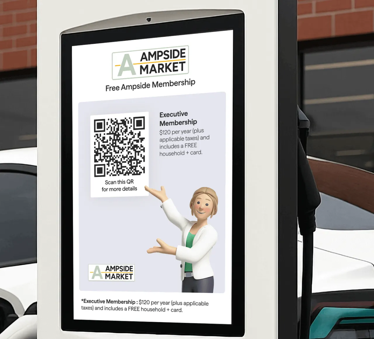 A QR code is shown on a Electric Era charging point for payment
