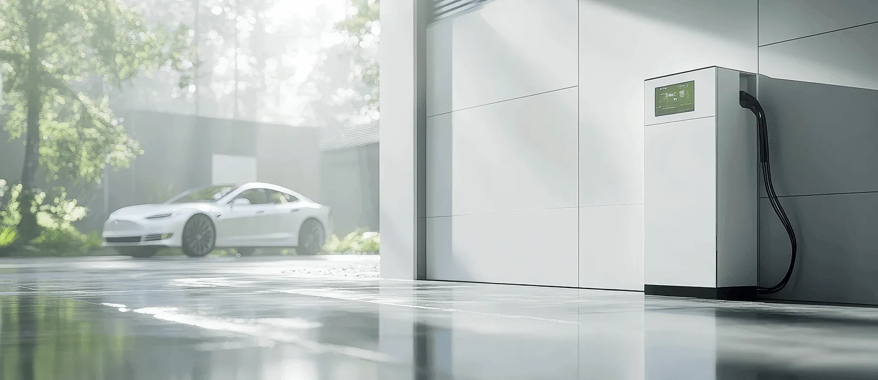 Driver is connecting the Electric Era's charging port to an EV
