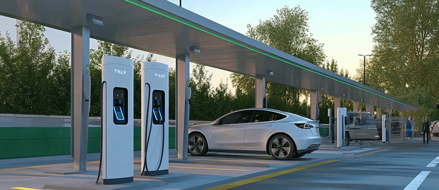 Driver is connecting the Electric Era's charging port to an EV
