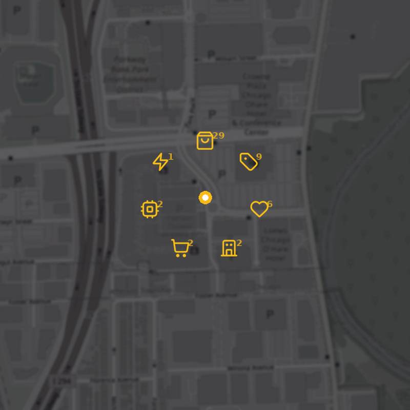 Map of Fashion Outlets of Chicago station in Rosemont, IL