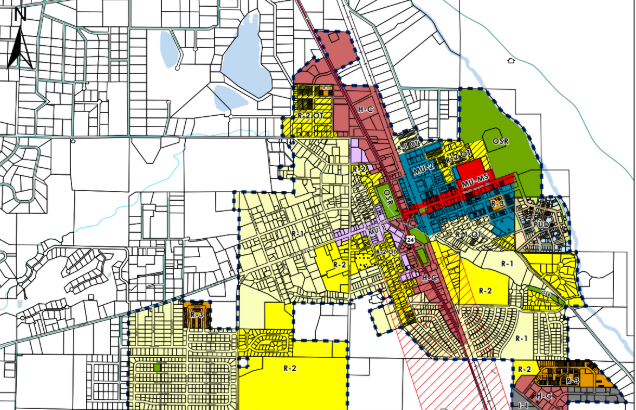 Municipal zoning map used during permitting review