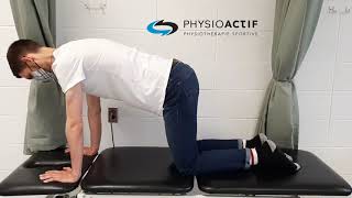 Physio démontrant dentelé antérieur à 4 pattes