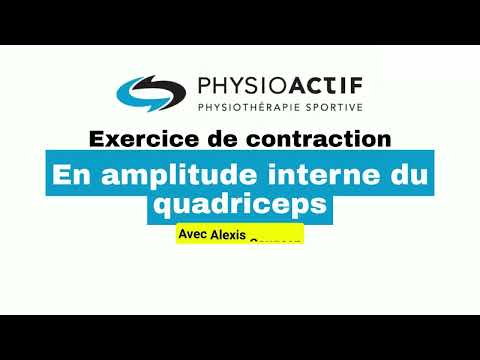 Exercice Contraction du quadriceps soutenue - démonstration physiothérapie du genou