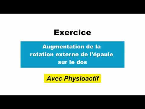 Exercice Mobilité de l'épaule en rotation externe sur le dos - main derrière la tête - démonstration physiothérapie