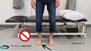 Physio démontrant contrôle de l'arche au demi-squat