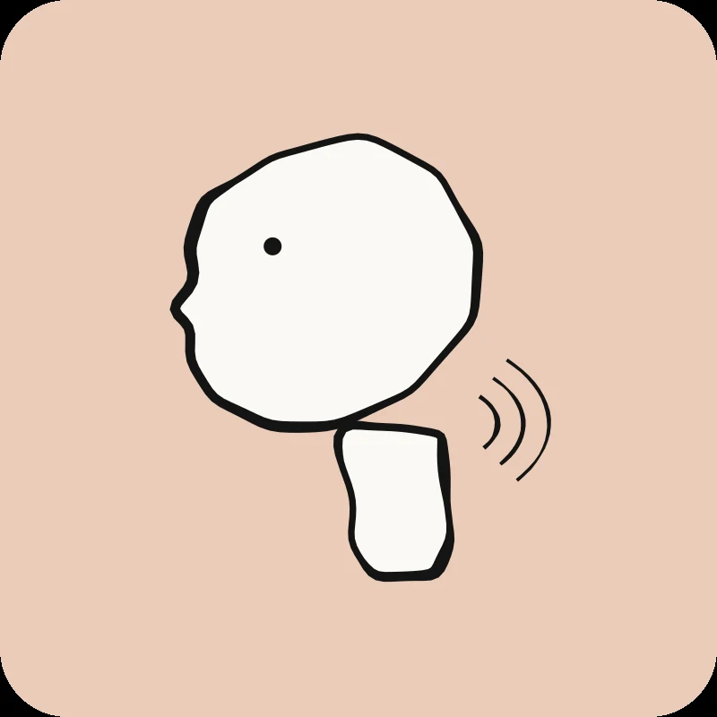 Illustration of the head and neck in profile with pain waves, from the "Cervical Pain in Physical Therapy" guide by Physioactif