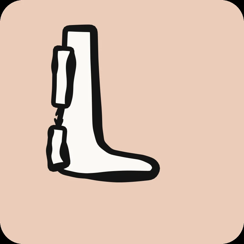 Illustration d'une botte de marche au mollet et pied, guide Déchirure du tendon d'Achille en physiothérapie Physioactif