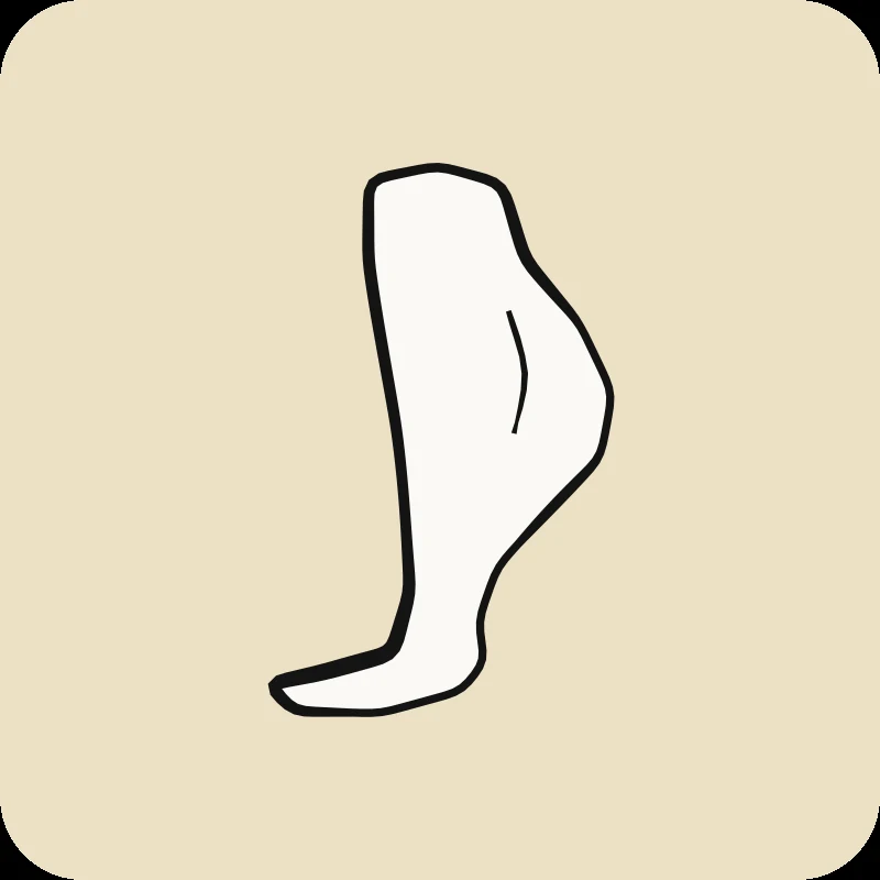 Line drawing of a calf and foot, guide to calf pain, Physioactif physical therapy