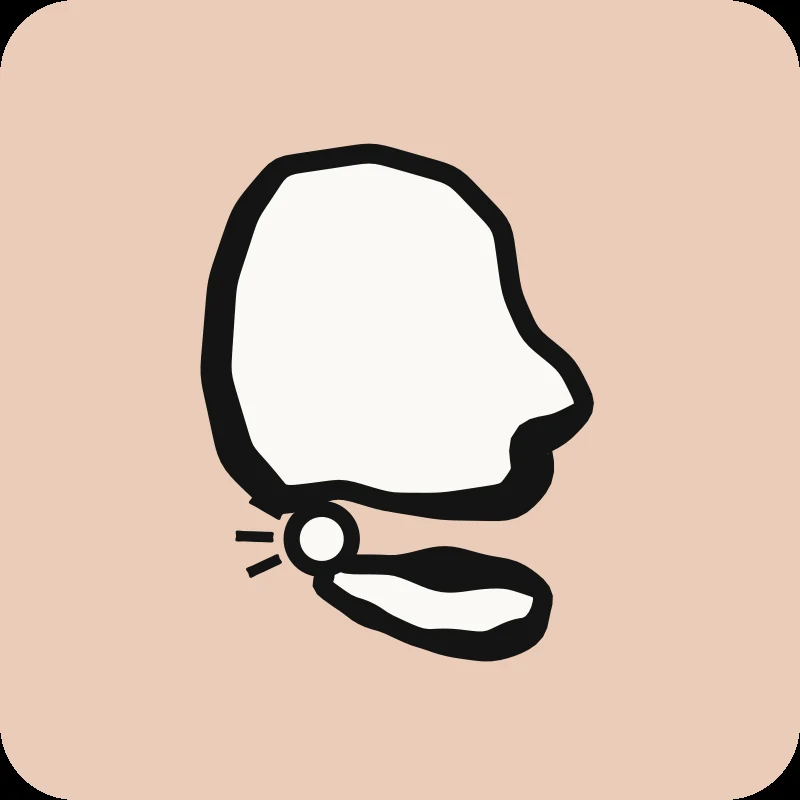 Illustration d'un profil de visage avec mâchoire douloureuse, guide « Douleur ou troubles de la mâchoire » en physiothérapie Physioactif