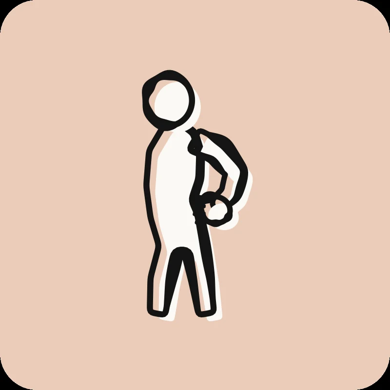 Illustration d'une personne tenant son bas du dos, guide Lombalgie en physiothérapie chez Physioactif