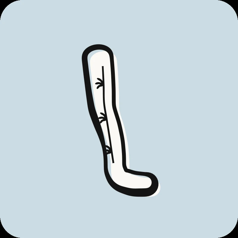 Illustration d'une jambe avec nerf irrité, guide « Névralgie de la jambe » en physiothérapie chez Physioactif.