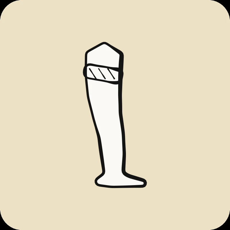 Illustration d'une jambe avec bandage à la cuisse, guide Physiothérapie pour la douleur à la cuisse de Physioactif