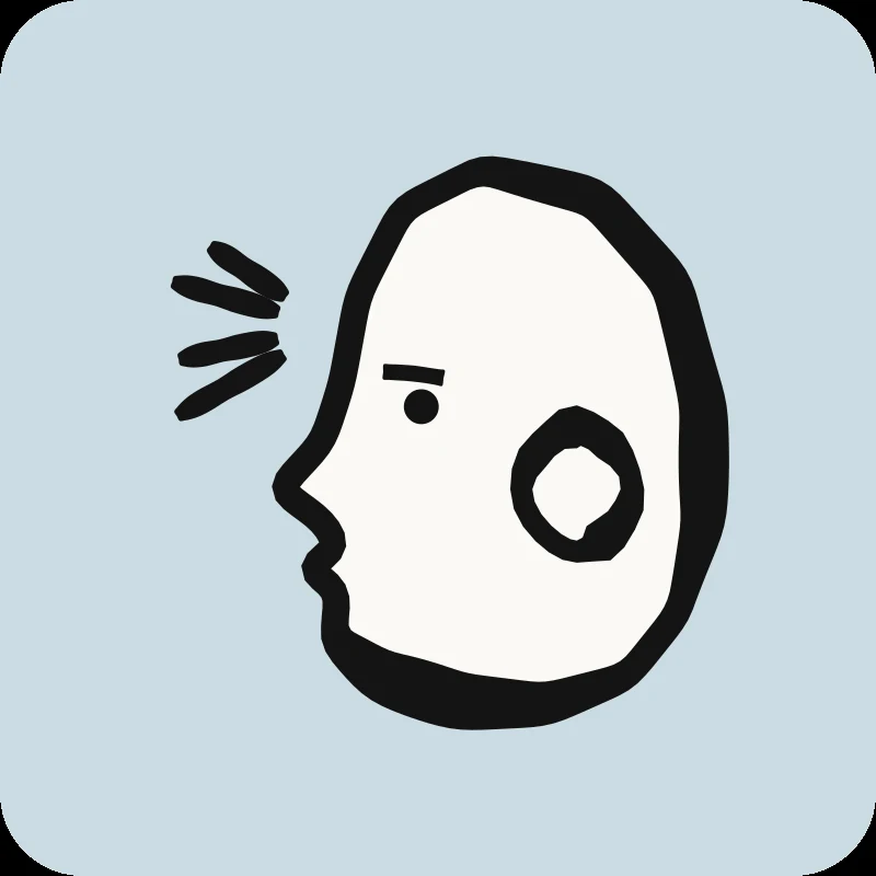 Illustration d'un visage crispé par un mal de tête, guide physiothérapie des céphalées Physioactif