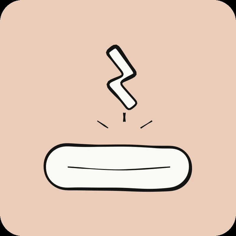 Illustration d'un éclair de douleur sur une zone, guide « Proctalgie fugace » en physiothérapie Physioactif