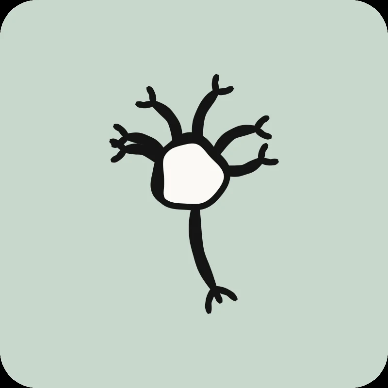 Illustration d'un neurone sur fond vert, guide « Traitement des nerfs » en physiothérapie chez Physioactif