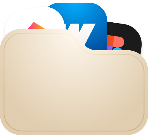 Ordner mit Webflow, FIgma und Clickup Logo