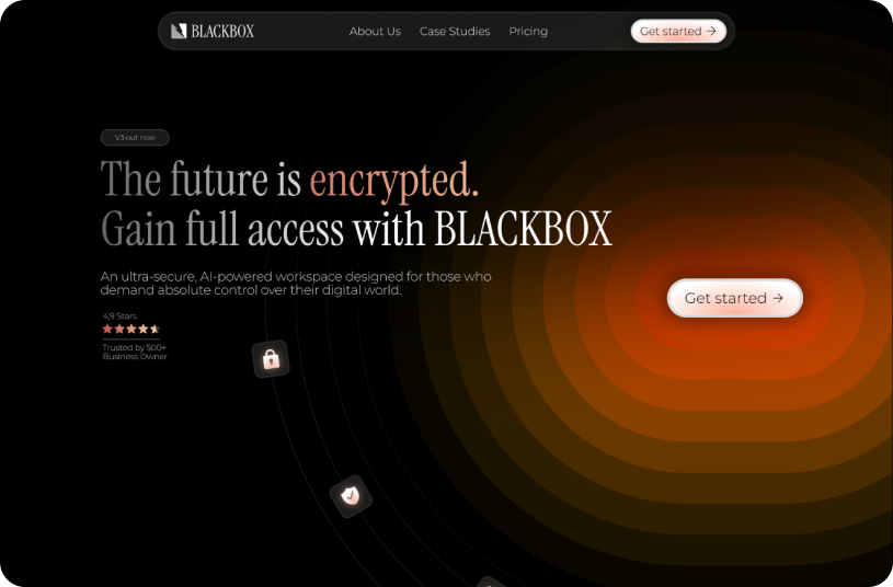 Website Portfolio Hero Section Showcase unserer Arbeit - Blackbox