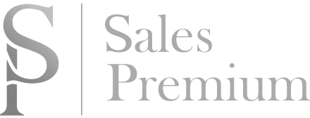 Sales Premium Firmenlogo mit stilisiertem S und P, getrennt durch eine vertikale Linie.
