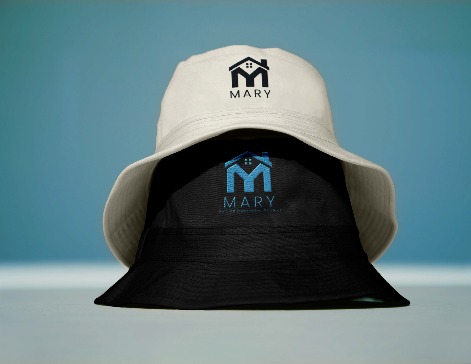 Hats with the Mary logo