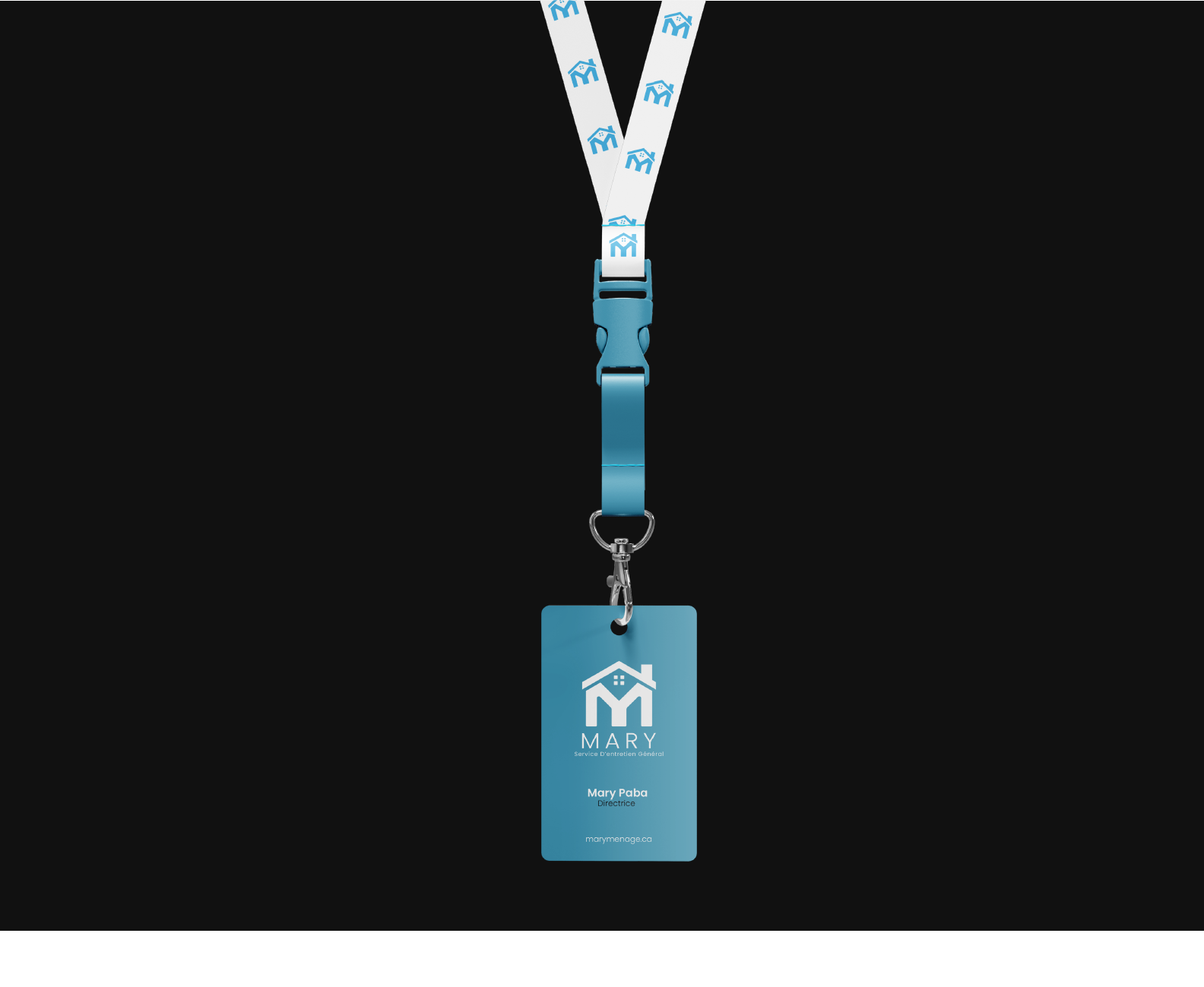 ID badge with the Mary logo