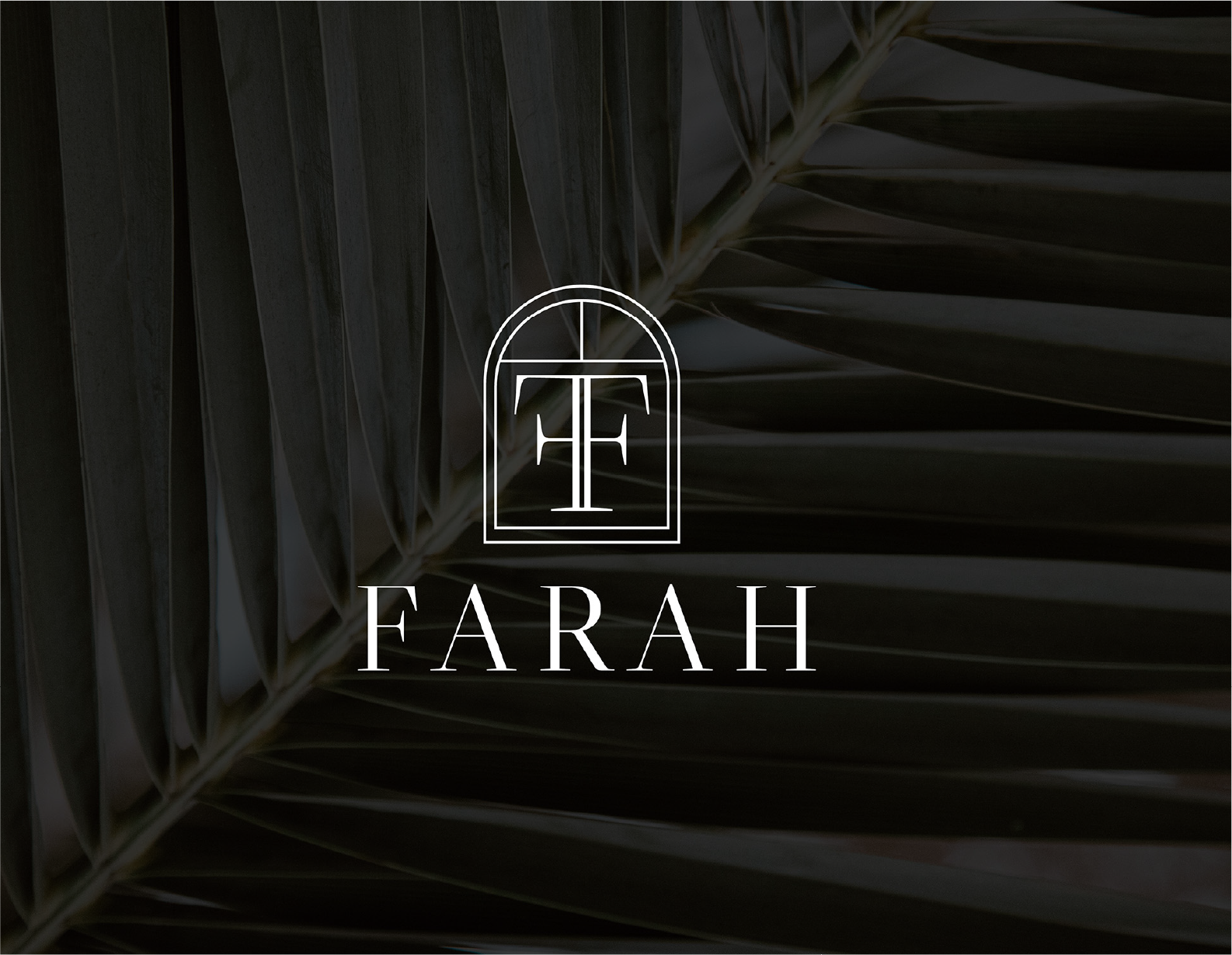 Farah logo with a plant background