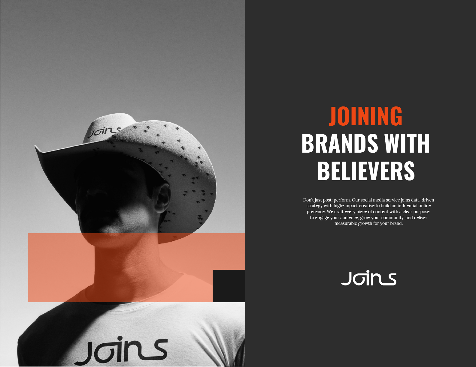 Cowboy man with an orange stripe