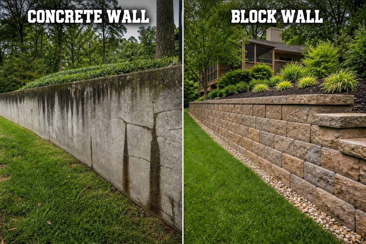Segmental Retaining Walls vs. Poured Concrete