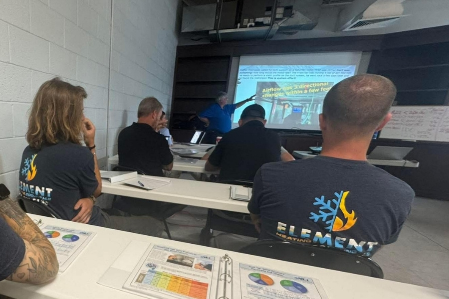 ELEMENT HVAC staff at a training event