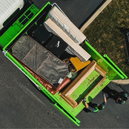 Ariel view of a Junkluggers dump truck