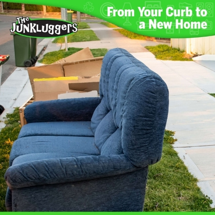 JunkLuggers promotional picture that says "From your curb to a new home"