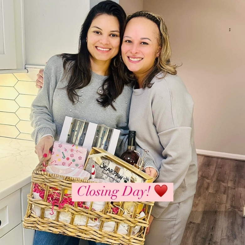 Ana Nuckols with client on closing day