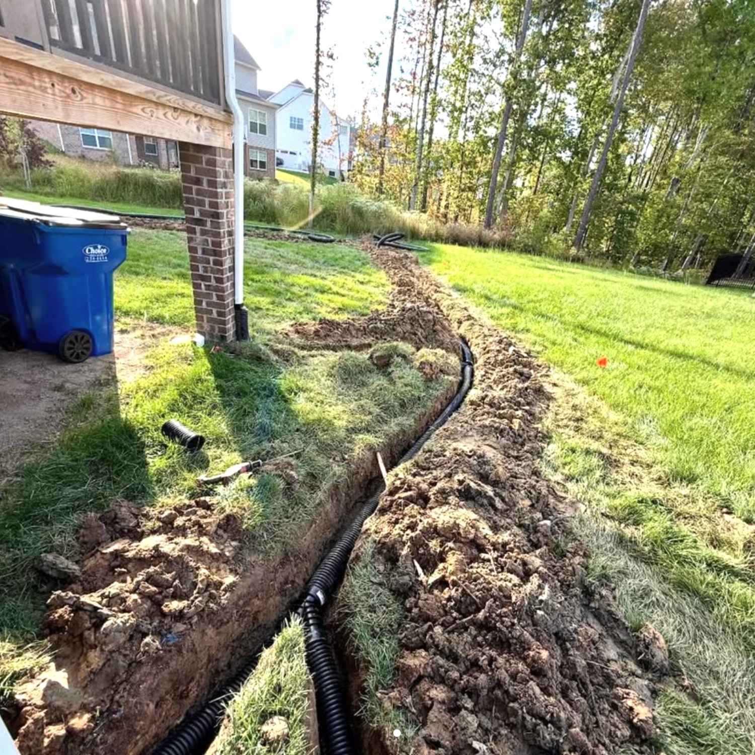 In ground drainage for landscaping