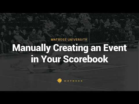 How to Manually Create an Event in Your MatBoss Scorebook